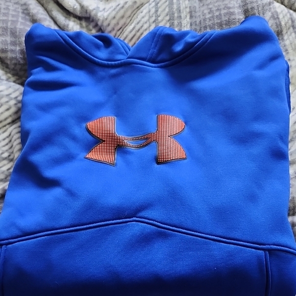 Under Armour Royal Blue Hoodie with Red Logo - Picture 4 of 4